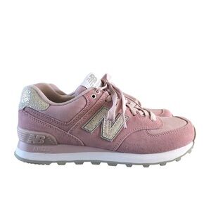 New Balance 574 Light Pink Shattered Pearl Lace Up Sneakers 6.5